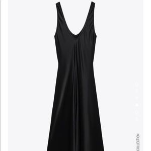 Zara Satin Black Dress, size medium